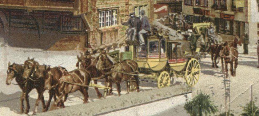 Cartoline postali: ANDERMATT UR 1910 mit Postkutsche – Usato da Wil SG venduto da Clanx 1
