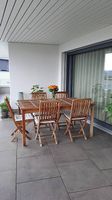 Holztisch ausziehbar mit 5 klappbaren Holzstühlen
