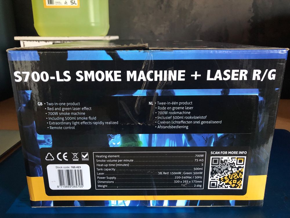 BeamZ S700-LS machine à fumée et laser R/V