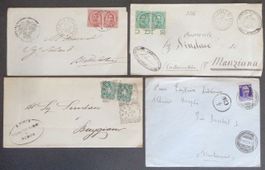 ITALIA: 4 invii postali degli anni 1880–1941