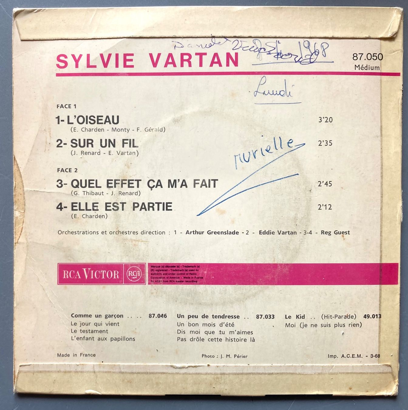 Vinyles: SYLVIE - L'OISEAU – D'occasion à Poliez-Pittet par Newtown-Records 1