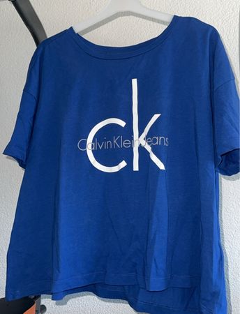 CropTop T-Shirt Calvin Klein blau Grösse 44
