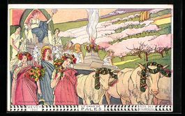 Vevey, Fete des Vignerons 1905, le Char 