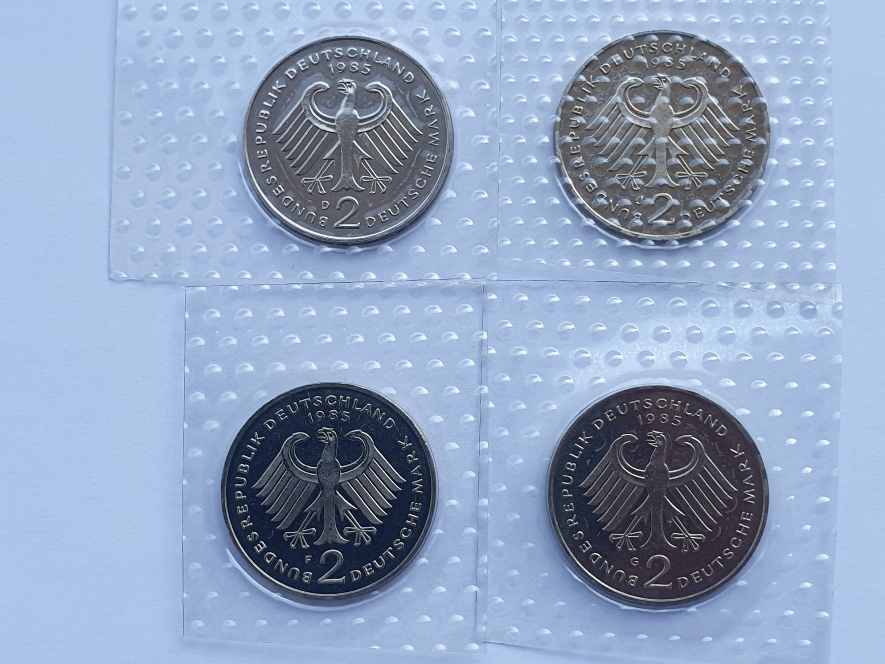 Tutti le monete: 2 DM 1985 Stgl D-F-G-J – Nuovo (secondo la descrizione) da Pravidondaz venduto da LVtik 1