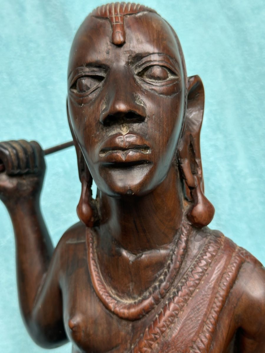 Skulpturen & Statuen: Statue guerrier africain en bois 58cm – Gebraucht aus Lausanne von artnouveau04 1