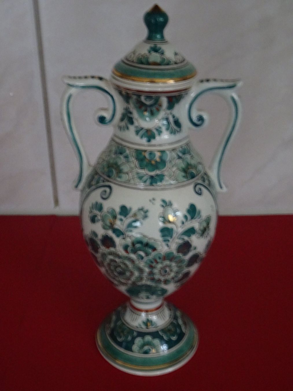 Vasi & Recipienti: Delfter grün Vase mit Deckel, Handbemalt – Usato da Winkel venduto da rsuzh 2