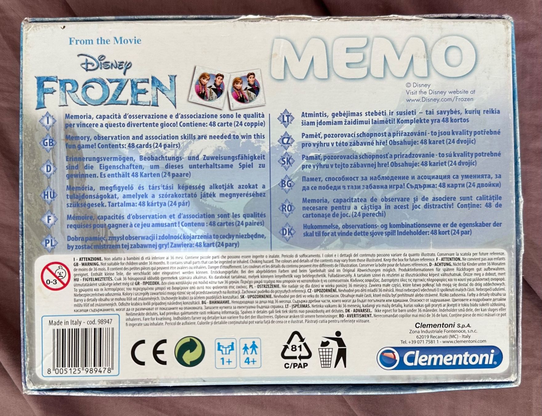 Clementoni Giochi: Clementoni Memo Frozen – Usato da Dürrenroth venduto da tvy_bh56 2