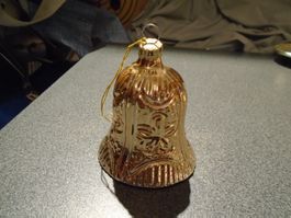 Weihnachtskugel Glocke, goldfarbig