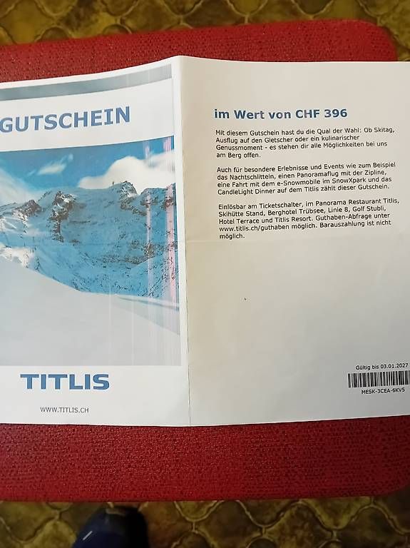 Gutscheine: Gutschein Titlis – Gebraucht aus Ennetmoos von Quad4