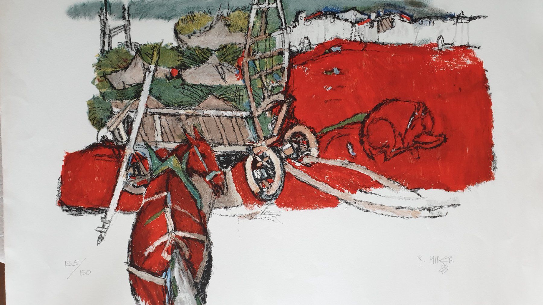 Grafiken & Lithographien: Rudolf Mirer "Die Ernte". Lithografie. Handsigniert. – Gebraucht aus Goldach von armando_r 1