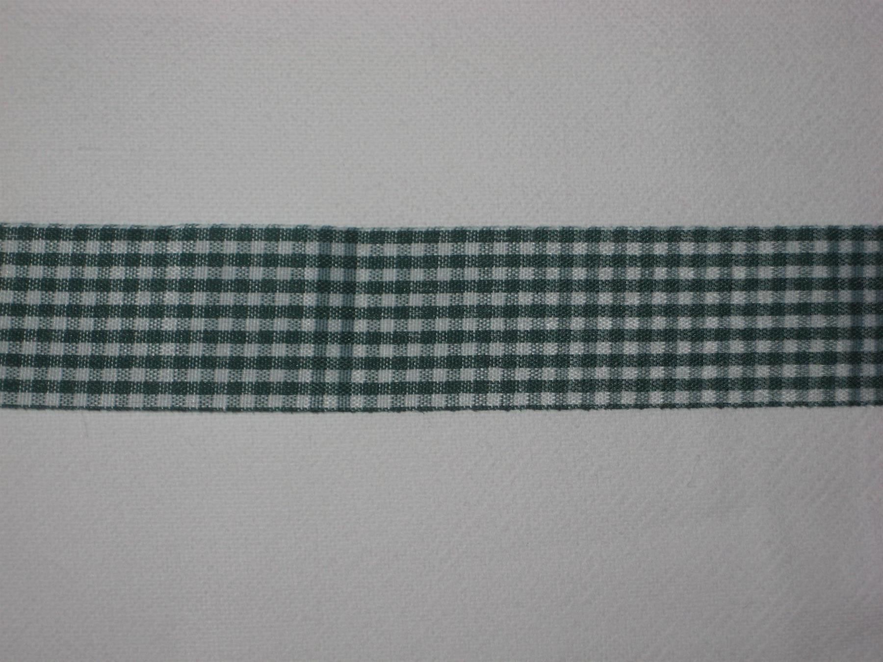 Nastri decorativi: Karoband Polyester grün/weiss 2,5cm breit – Nuovo e nell'imballaggio originale da Füllinsdorf venduto da Schlupp 1