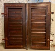 Gebrauchte Holz-Fensterläden braun, 2-flüglig