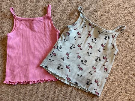 2er Set Tanktops Flamingo Print Rosa Grösse 122
