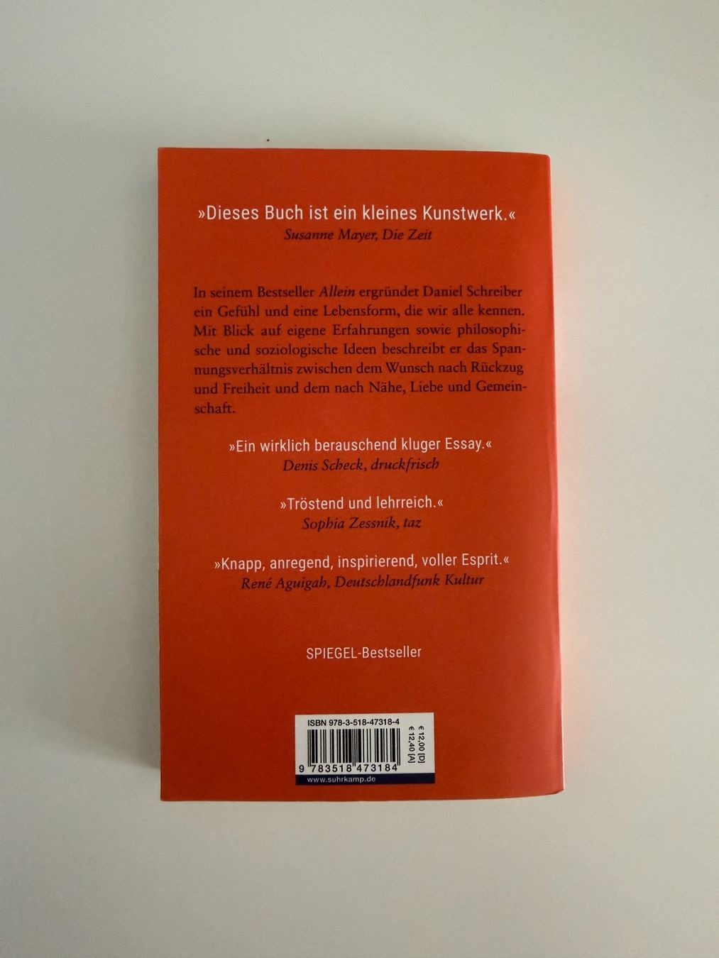 Livres: Daniel Schreiber - Allein – D'occasion à Zürich par Diazaio 1