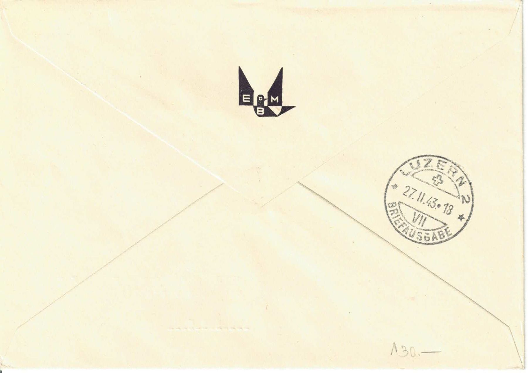 Tutti i francobolli: 100 Jahre Briefmarken in Blockform 1943, FDC – Usato da Olten venduto da Pjotr8 1