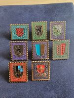 8 Pin-Set Briefmarken Schweizer Kantonen