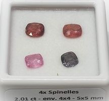4x beaux spinelles 2.01 ct - Valeur 400.- Fr