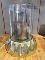 Kerzenhalter/Design/Aluminium gold/Glaszylinder/Neu/OVP