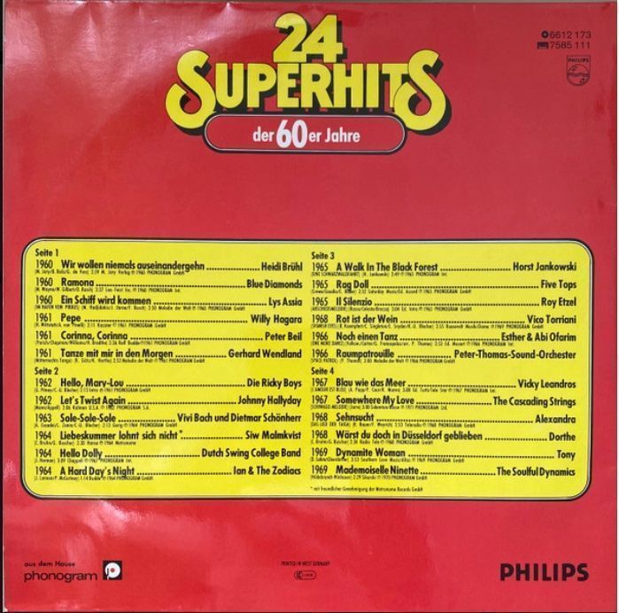 Schallplatten: 24 Superhits Der 60er Jahre – Gebraucht aus Horn von enigma66 1