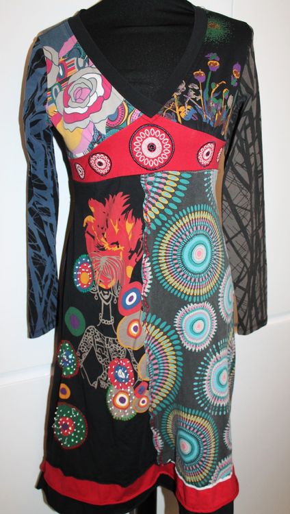 Robe Desigual Taille M (38) - Multicolore Asymétrique évasée - Occasion Très Bon état