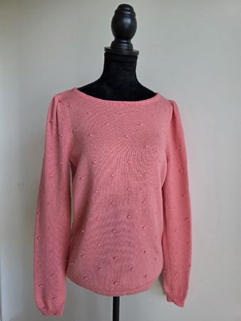 Sézane Rosa Merinowoll-Pullover – Grösse S