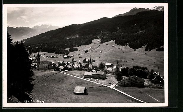 Cartoline postali: AK Wildhaus, Ortspartie mit Kirche, 1938 – Usato da Berlin venduto da bartko-reher