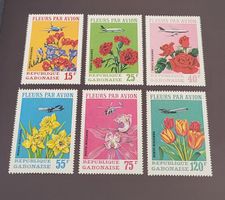 Gabun 1971 blumen satz briefmarken