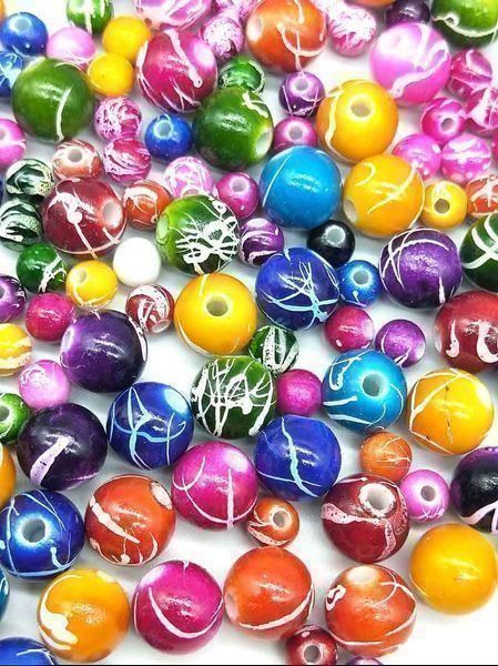 Perles (synthétiques): 100 PERLEN - GEMUSTERT - BASTELN  - 6mm - BASTELN – Neuf avec emballage d'origine à Kriens par swissgadget 4