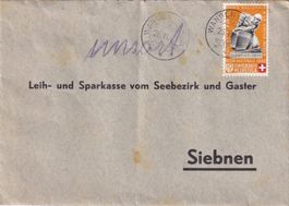 Pro Patria B4 Giornico von 1940 Einzelfrankatur von Wangen