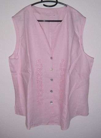 Leinen - Blusentop, Rosa, Gr. 48/50 * C&A *