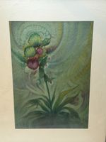 Modernes Pflanzen Gemälde hinter Glas