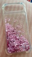 iPhone Air silicone case liquid pink glitter