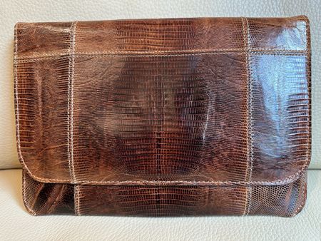 Vintage Echsenleder Clutch Tasche
