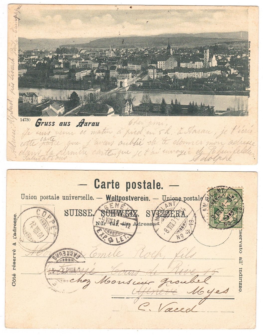 Cartoline postali: Gruss aus Aarau – Usato da La Tour-de-Peilz venduto da amjust