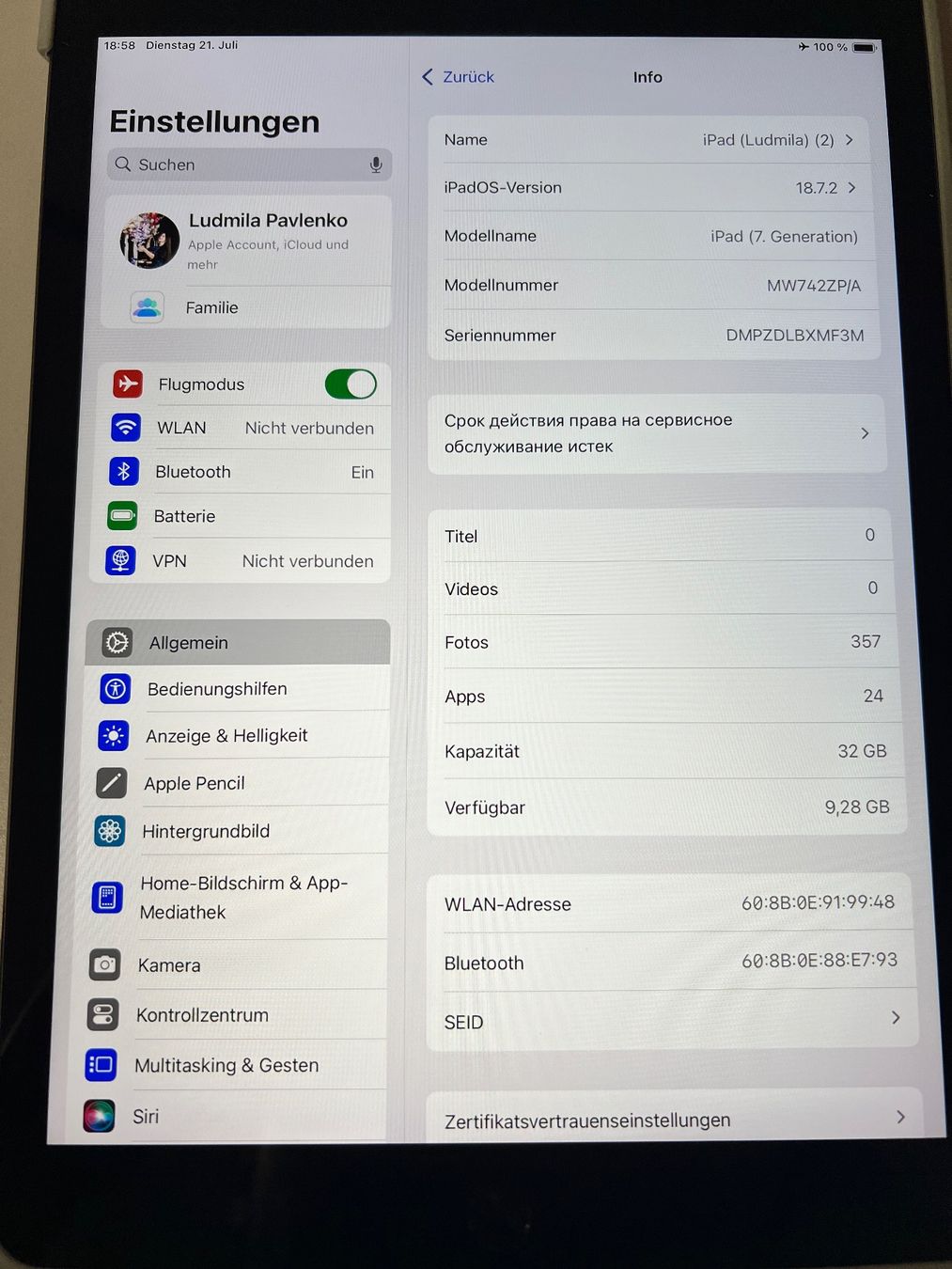 Apple Tablet PC: Apple iPad 7 gen – Usato da Frick venduto da ToWay