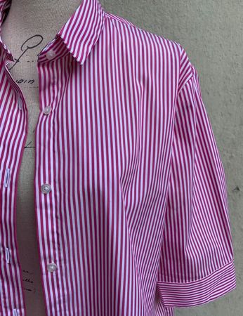 Superbe blouse 75%coton ROSSANA DIVA rayée rouge/blanc t.