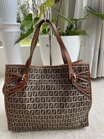 Fendi braune Zucchino-Monogramm-Handtasche