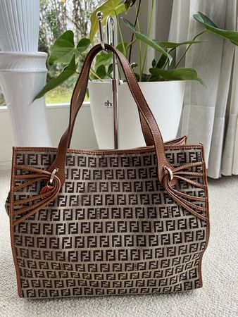 Fendi braune Zucchino-Monogramm-Handtasche