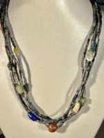 Collier 4 rangs typiquement afghan, pierres  fines