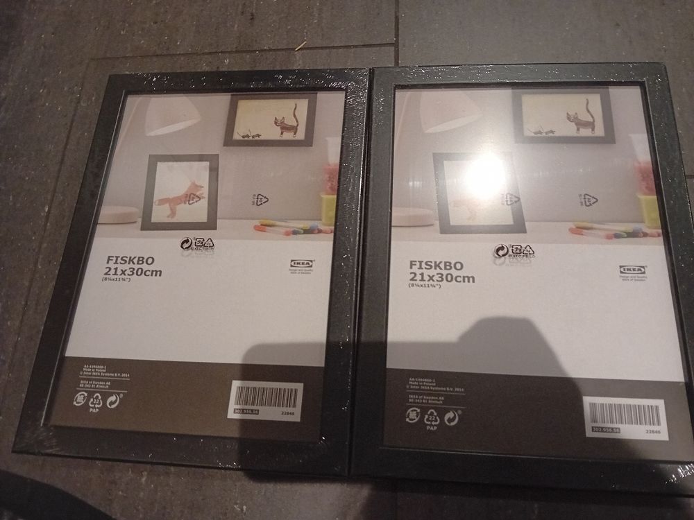 10x Ikea Fiskbo Bilderrahmen 13x18 Schwarz Bilderrahmen