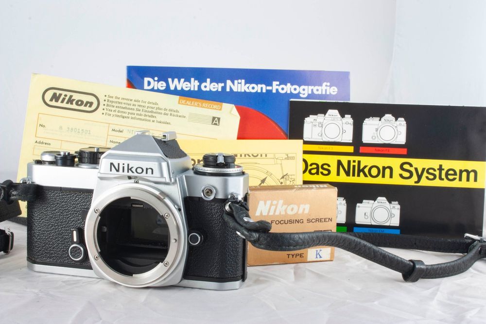 SERVICED & TESTED* Nikon FE Chrome 35mm Film Camera w/ Zoom Nikkor 43