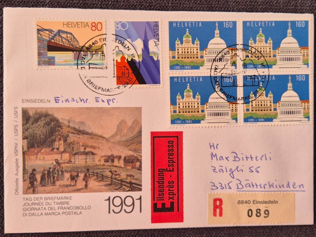 Tutti i francobolli: Tag der Briefmarken 1991 Einsiedeln – Usato da Horw venduto da mi.ba