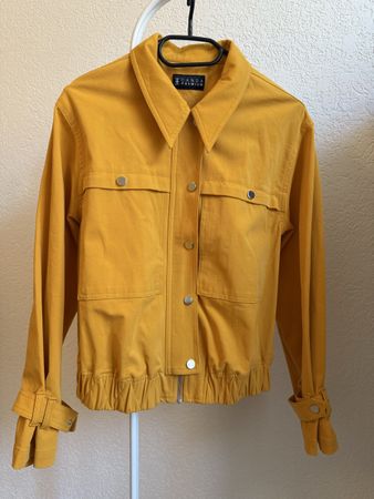 Veste orange taille cintrée comme neuve Canda Premium, t.38