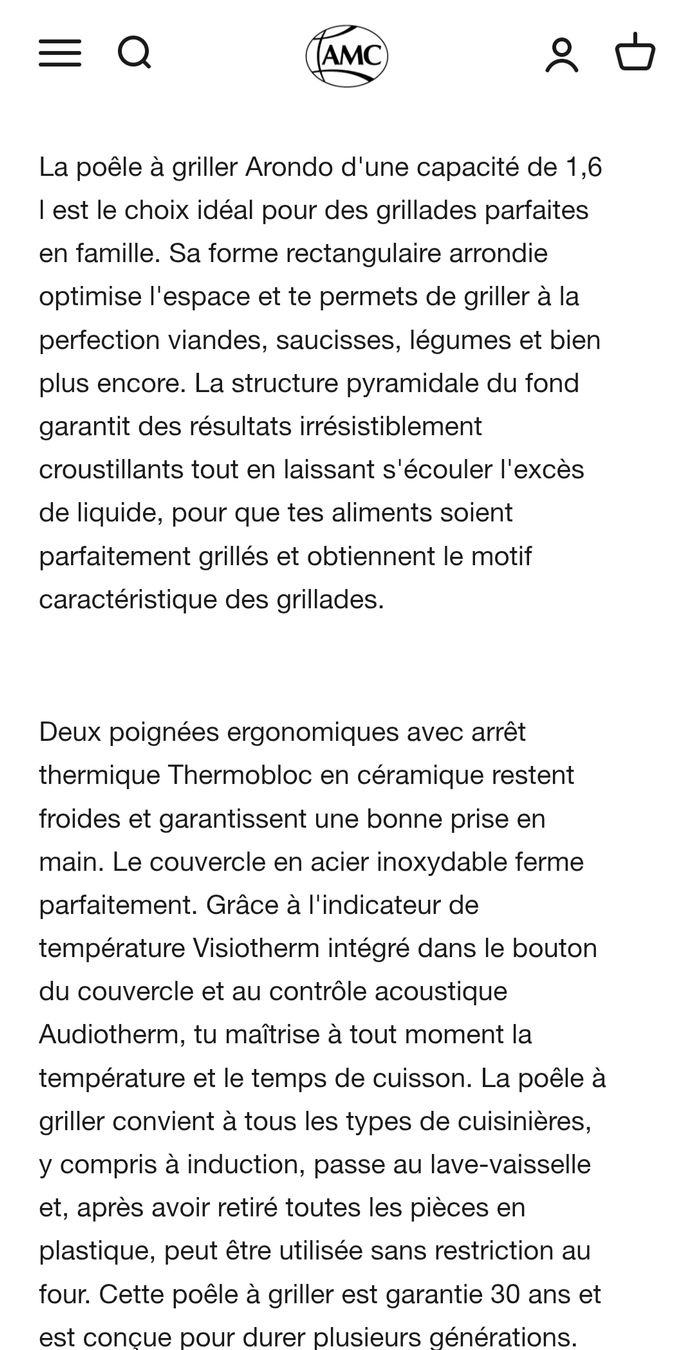 Amc Padelle: AMC premium System 1.6l aussi induction  – Usato da Riaz venduto da Tobydesmonts 8