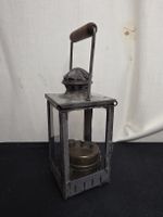 Karbid Lampe  Metall und Glas 39cm Defekt