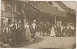 PRATTELN BL 1910 Landwirtschaft/Bauernhaus/Pferde/Ochsen