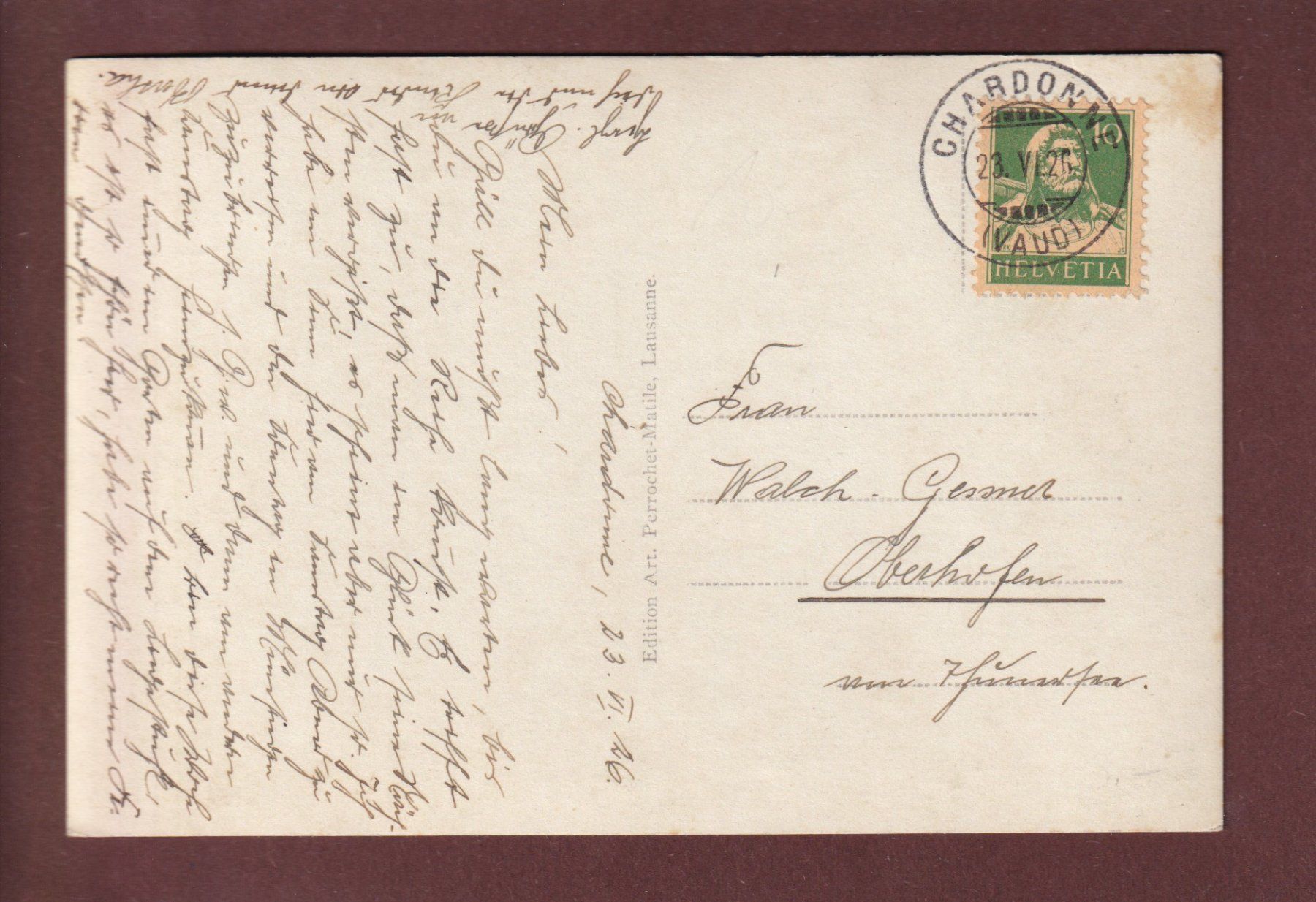 Cartoline postali: MONTREUX vu du lac - 1926 – Usato da Pully venduto da nicecards 1