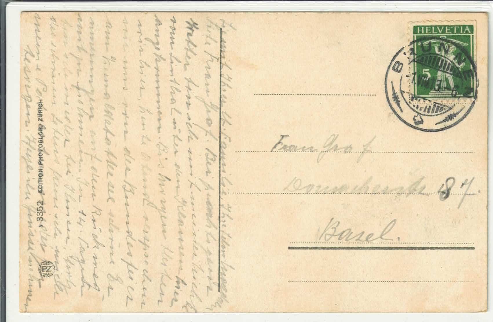 Cartoline postali: Brunnen - Panorama Relief - Litho – Usato da Ettingen venduto da Kartenplanet 1