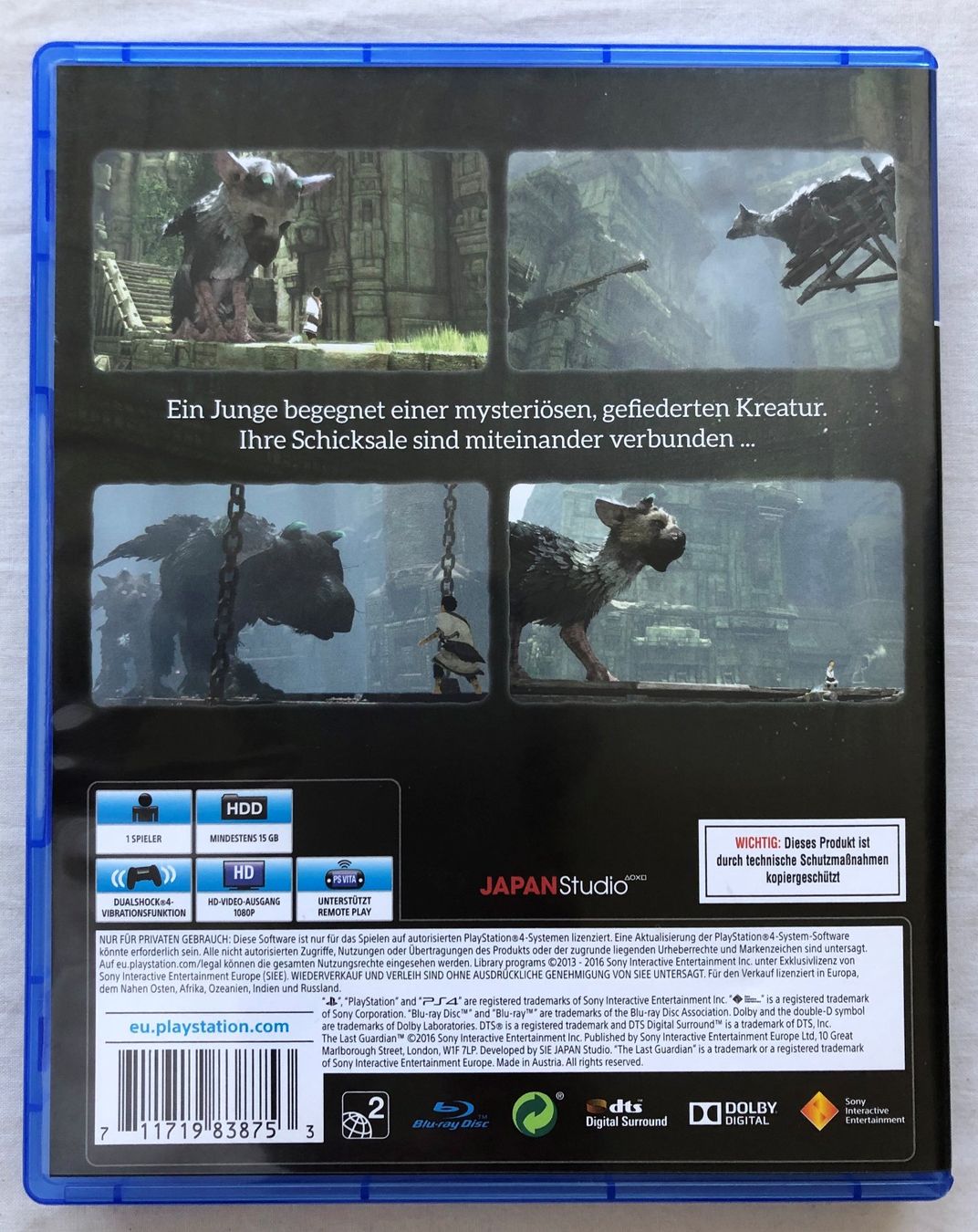 Sony Spiele: PS 4 - The Last Guardian – Gebraucht aus Schaffhausen von  2