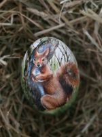 Hühnerei handbemalt - Eichhörnchen Motiv